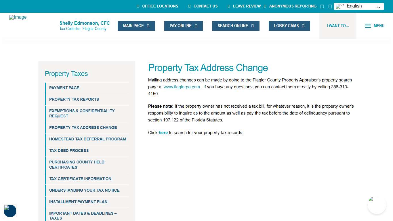 Property Tax Address Change - Flagler County Tax Collector
