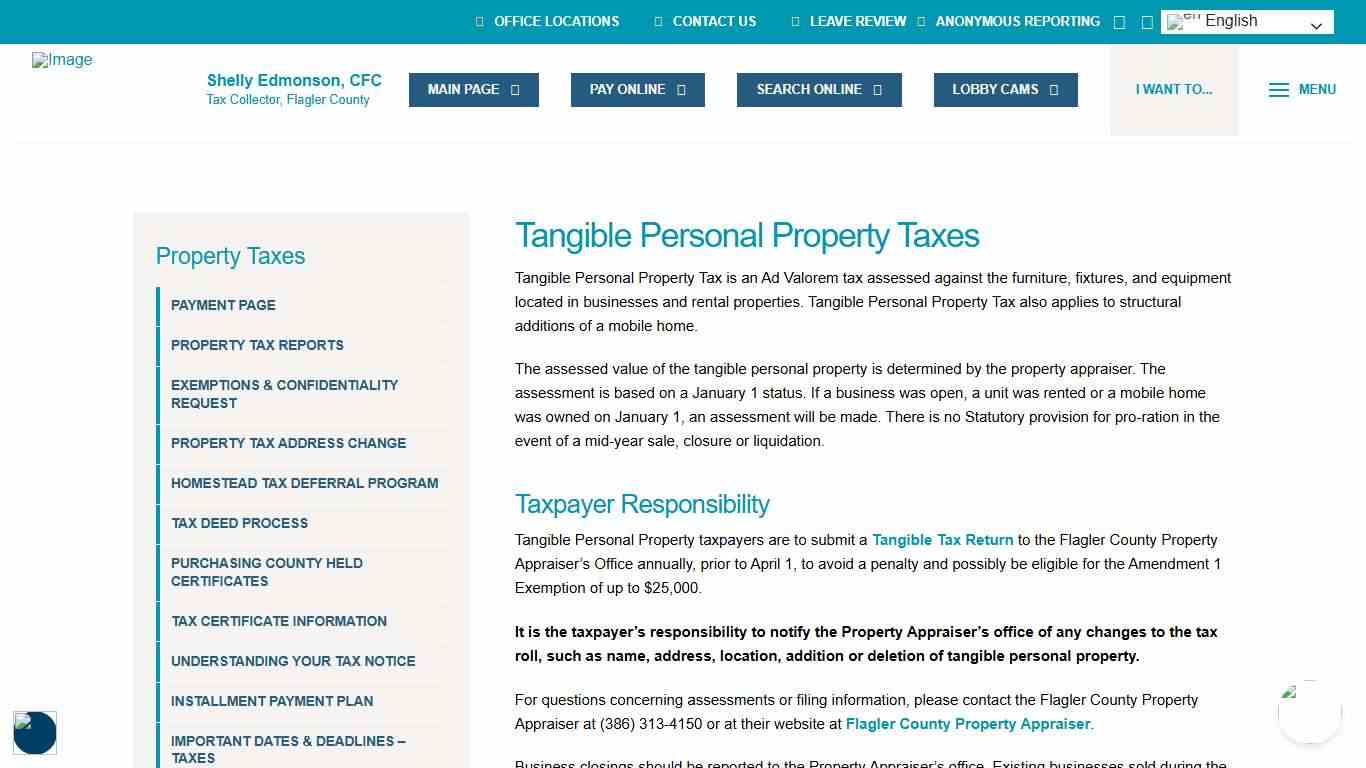 Tangible Personal Property Taxes - Flagler County Tax Collector